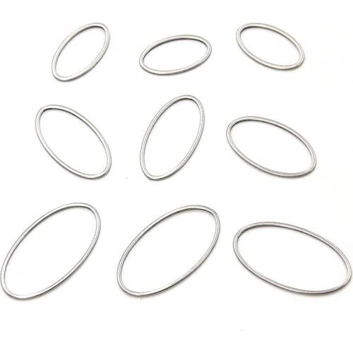 20Pcs 3 Size Geometric elliptical charm stainless steel pendant opening frame hollow out resin mold frame DIY jewelry making