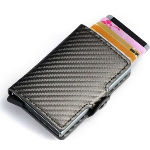 ZOVYVOL Fashion Carbon Fiber Credit Card Holder Wallet RFID Men Business Hasp Wallet New Male Coin Purse ID Holder With Zipper