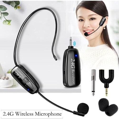 2.4G Wireless Mic Microphone for iPhone for Teacher Speaker Loudspeaker Voice-Amplifier Tour-Guide 50m for Youtube Recording