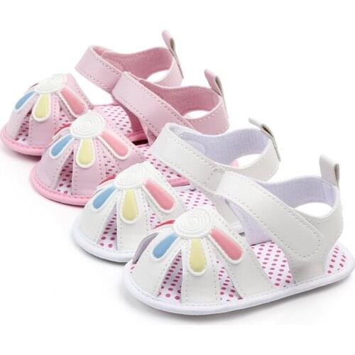 Cute Baby Sandals Pu Leather Newborn Girl Sandals Soft Sole Non-Slip Summer Infant Toddler Girls Shoes
