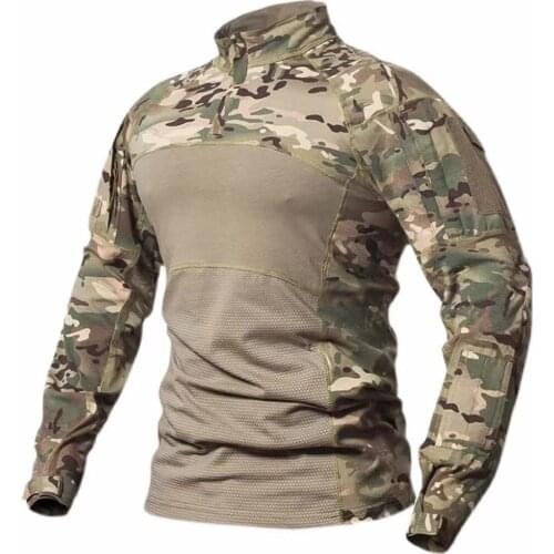 Mens Outdoor Hunting Tactical Shirt Air Soft Combat Tee Shirts Army Military Shirts Airsoft Hunting T-shirt Camflouge Outfit