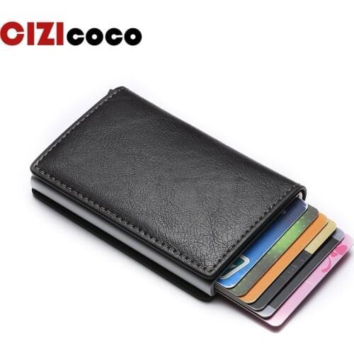 2021 Anti Rfid Credit Card Holder Men Metal Wallets Slim Thin Business Bank ID Cardholder Case Badge Smart Minimalist Wallet