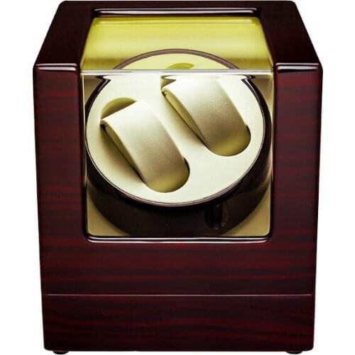 Watch Winder ,LT Wooden Automatic Rotation 2+0 Watch Winder 2019 new style (Outside is rose red and inside is white)