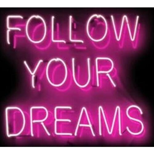 Neon Sign Follow Your Dreams Neon light Neon Wall Sign Beer Bar Floor Lamp Hotel Advertise Recreational Handmade Real glass TUBE