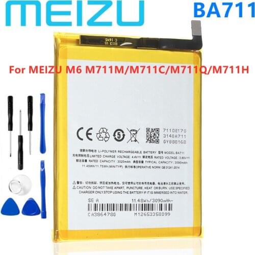 NEW Original BA711 Battery For MEIZU M6 M711M/M711C/M711Q/M711H Mobile Phone + Gift Tools