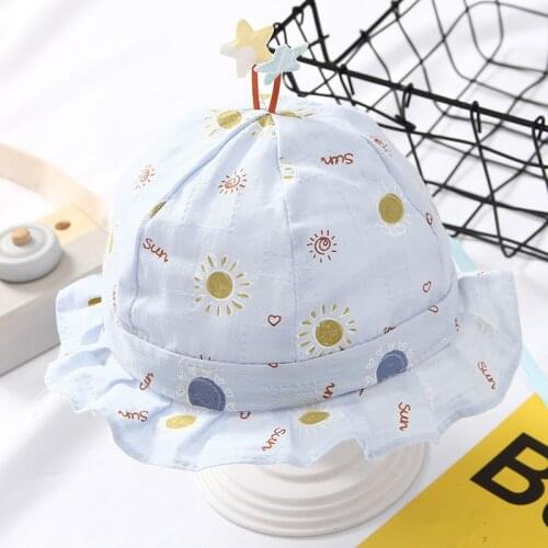 Summer Spring Outdoor Baby Bucket Hat Infant Girls Fisherman Sun Hats Cotton Children Cap Kids Princess Beach Cap Girl Caps