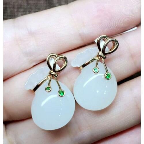 Hetian Baiyu 18k gold pendant Authentic Qinghai material, sheep fat jade, fine jade, crystal clear white, warm h12