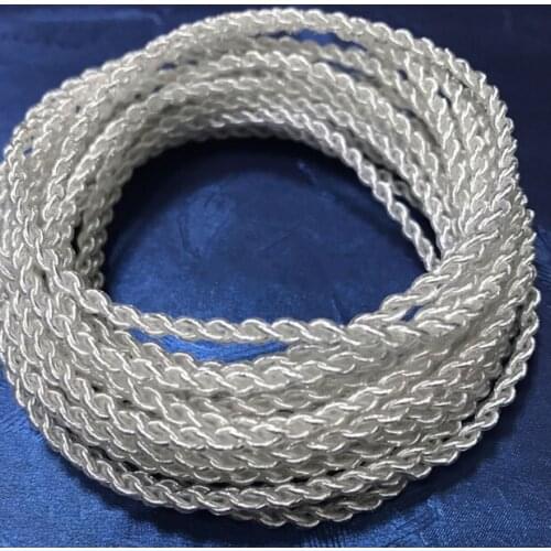 3m Single crystal copper silver plated wire 4 strands braided 76 core hifi diy headphone upgrade wire silver plated pure copper