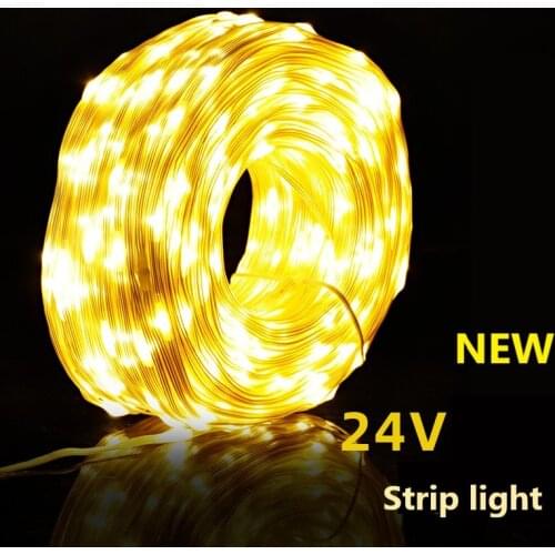Upgrade Fairy Lights Soft Cord Strip Lamp 50/100M LED String Light Christmas Garland Outdoor Garden Ramadan Decoration 24V Power