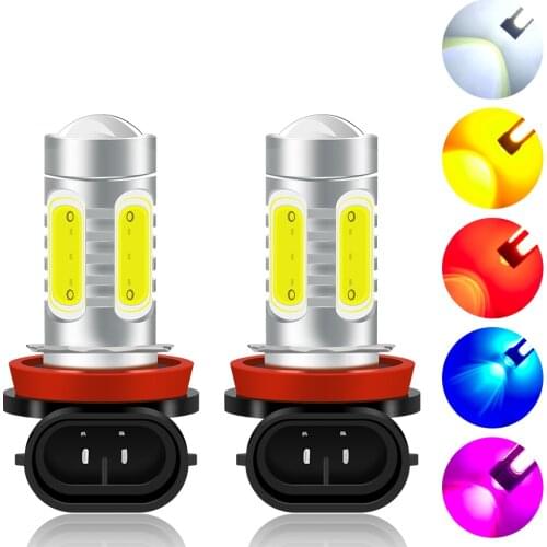 2PCS H8 H11 LED Fog Light Bulb HB4 9006 HB3 9005 H1 H3 H7 H4 H16 Fog light DRL 2000LM 12V-24V 6000k White/Amber Yellow ice blue
