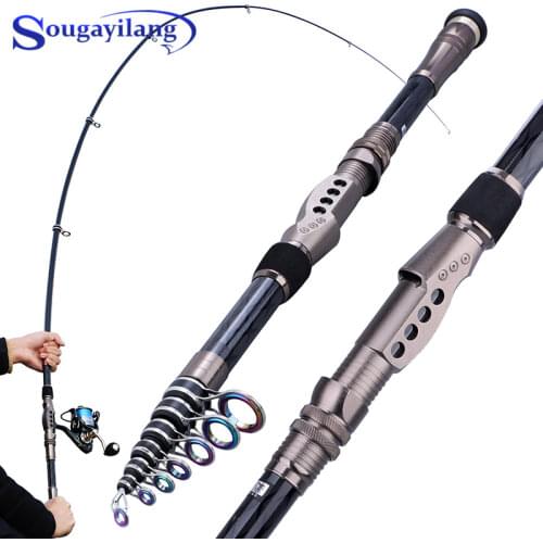 Sougayilang 1.8-3.6m Telescopic Fishing Rods UltraLight Carbon Fiber Spinning Rod for Saltwater Freshwater Sea Fishing Tackle
