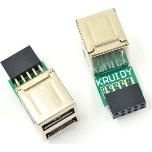 USB 2.0 9Pin Female TO Dual Double 2 Port A Female HUB Adapter Converter Motherboard PCB Board Card Extender Internal PC