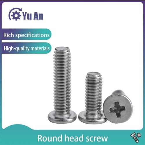 [M2M2.5M3M4] 304stainless Steel Cross Flat Head Screw Flat Round Head Screw CM Computer Screw 100PCS