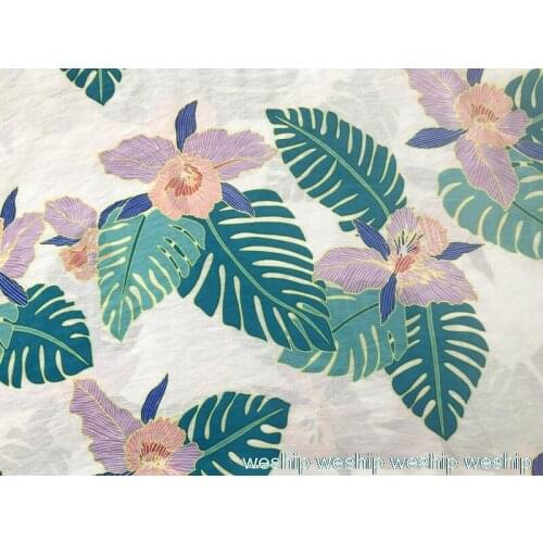 Blue banana leaf vintage fabric Retro style fabric Calico Printed cotton fabric for DIY Bag 1 order=1meter