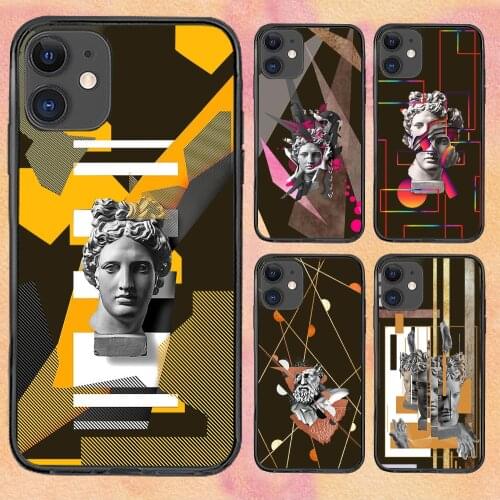 College Plaster Statue Vintage Phone Case For iphone 12 11 6 Mini Pro XS Max X XR 7 8 Plus Soft TPU Cover 12Pro 11Pro 12Mini