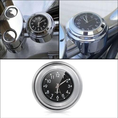 Motorcycle Watch Waterproof Chrome Motobike Handlebar Mount Quartz Dial Clock Watch Luminous Intercom Decorate Moto Accessories
