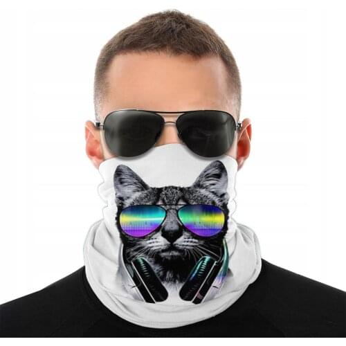 Music Cat Magic Scarf Neck Face Mask Men Women Halloween Tube Mask Tubular Bandanas Versatility Headband Cycling Hiking
