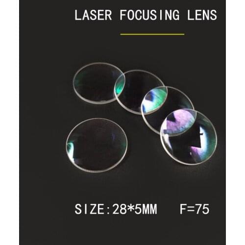 Weimeng 10 pcs 28*5mm F=75 laser focus / Focusing glass JGS1 QUARTZ 1064nm Plano-convex For laser welding cutting machine