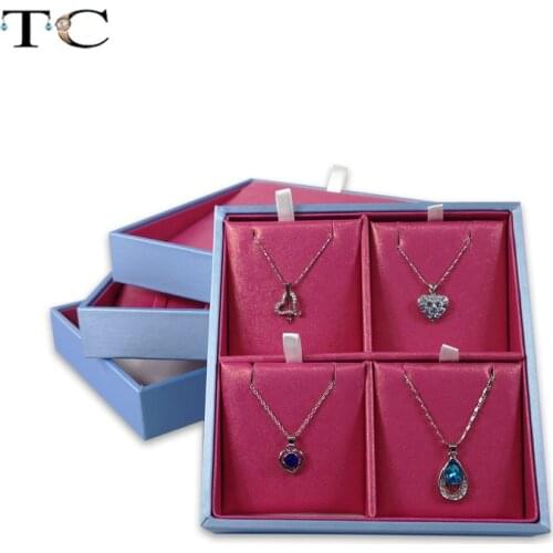 Drawer Jewelry Storage Tray PU Leather Velvet Display Case Necklace Pendant Ring Display Tray Jewelry Boxes and Packaging