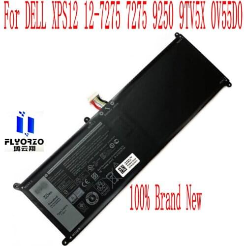 100% New High Quality 4020mAh DELL 7VKV9 Battery For DELL XPS12 12-7275 7275 9250 9TV5X 0V55D0 Laptop