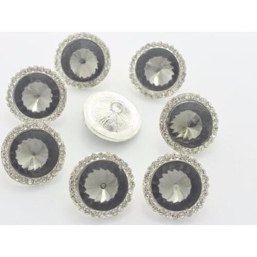 2018 Real 22mm 9/10" Round Acrylic Shank Rhinestone Button Transparent Decorative Clear Acrylic Plating Buckles For Women Shirts