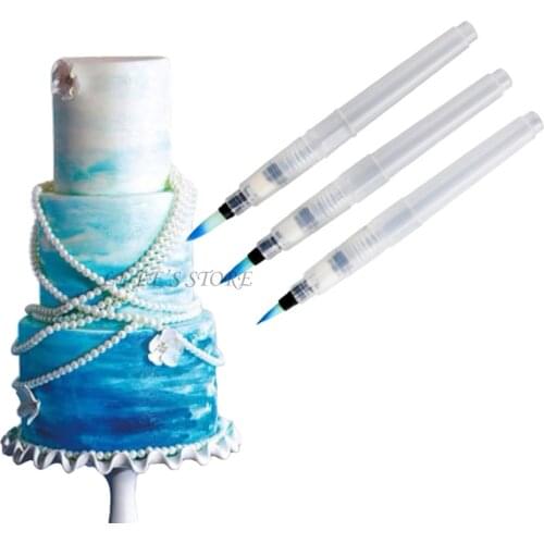 3pc/set Coloring Water Pen For Watercolor Fondant Cake Decorating Tools Water Brush Painting Pen