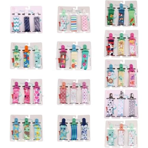 3Pcs/Set Newborn Baby Pacifier Clip Chain Dummy Nipple Leash Strap Soother Teether Holder Belt Infant Supplies