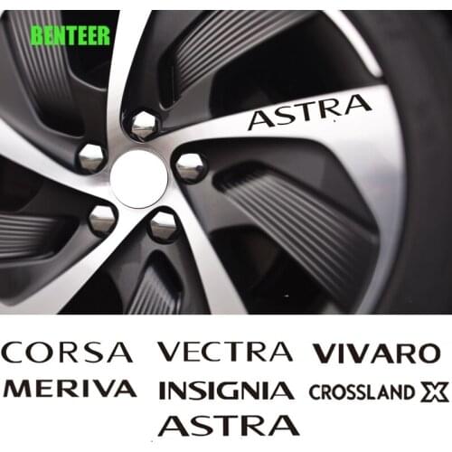 4pcs Car Rim Sticker For Opel OPC Astra Insignia Corsa Mokka Vectra Meriva Vivaro Crossland X