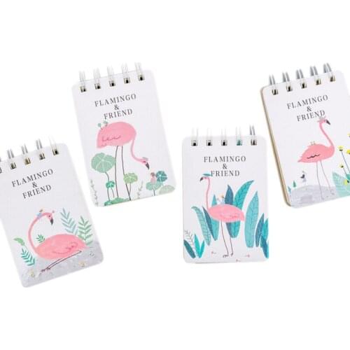 1pcs/lot Flamingos&Friends Bound Coil Sketch Book Blank Paper Sketching Diy Memo Diary Note Paper Notepad Girls School Office