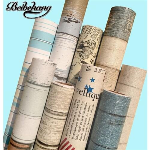 Beibehang students dormitory Mediterranean thick PVC self-adhesive wallpaper desk doors renovation sticker waterproof wallpaper