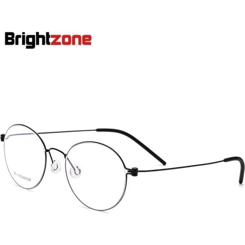 Brightzone Denmark Manual B Titanium Glasses Frame Electroplate Korea Best Round Pure Titanium Myopia Spectacle Frame