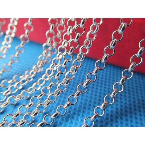 100 meters 3.20mm Rolo "O" Cross Chain,DIY Jewelry Accessory,Necklace & Bracelet Findings,Connector Charm