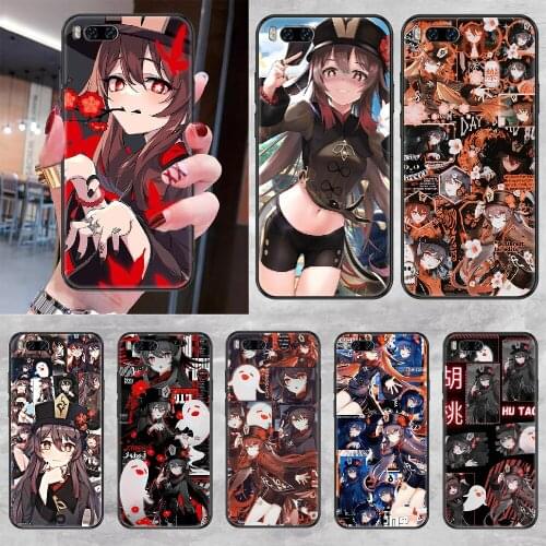 Genshin impact hu tao Phone case For Xiaomi Mi Max Note 3 A2 A3 8 9 9T 10 Lite Pro Ultra black trend bumper art funda pretty