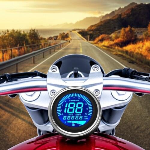 DC12V Scooter ATV Meter Fuel Meter Motorcycle Digital Speedometer Universal LED LCD Tachometer Indicator Retro LCD Odometer