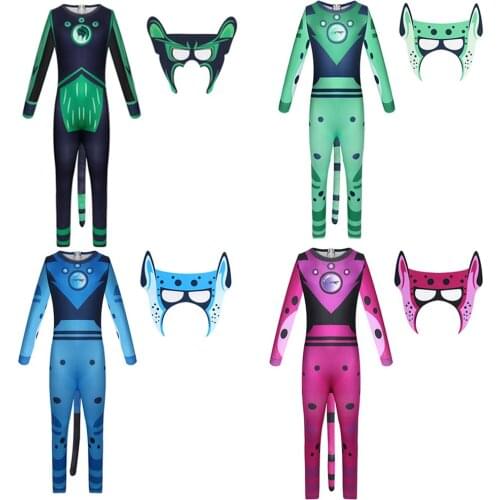 Kids Wild Kratts Halloween Costume Boys Creature Power Jumpsuit Mask Fancy Carnival Party Clothes Costume Kids Anime Clothing