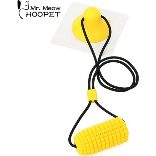Hoopet Multifunctional Toys For Puppy Tooth Cleaning Chewing Rubber Dog Toys for Small Dogs Silicon Suction Cup for Dogs