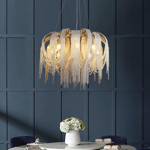 ZuuuVny Italian light luxury tassel living room chandelier postmodern net red restaurant bedroom hotel engineering designer lamp