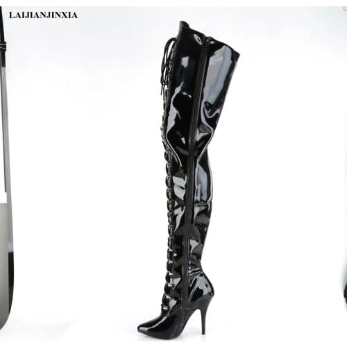 LAIJIANJINXIA Girls Over the knee Boots Womens Platform 12CM High Heels Dance Shoes Sexy Clubbing Pole Dancing Boots