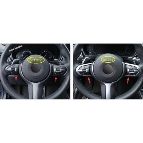 Lapetus For BMW 6 Series F06 F12 F13 2015 - 2018 ABS Front Steering Wheel Decoration Shape U Strip Cover Interior Trim 2 Colors