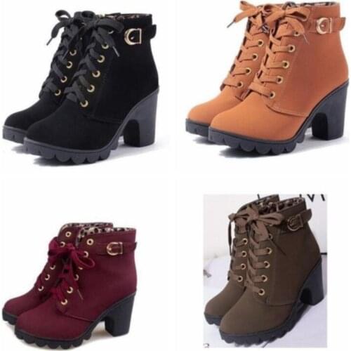 Fashion Women Shoes Ladies Thick Fur Ankle Boots Autumn Winter Women High Heel Platform Rubber Shoes Snow Boots