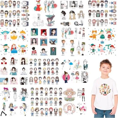 Cartoon stickers Character Patches Garment Accessories Washable Heat-sensitive patches Thermal transfer printing