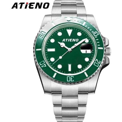 ATIENO Factory Hot Sale Luxury Waterproof Stainless Steel Automatic Mechanical Man Watch for Watch Relogio