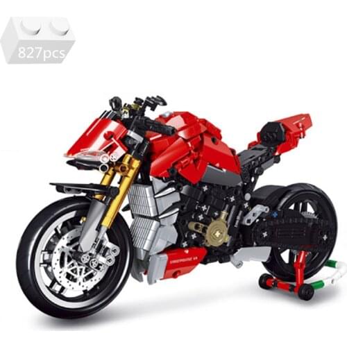 NEW High-tech Speed Racing Ducatis Motorcycle Building Blocks Sports Motorbike Simulation Classic Model Kit Bricks Toys For Kids