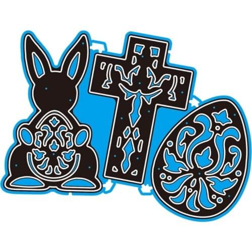 Easter Bunny Eggs Cross Metal Cutting Dies Stencil Scrapbooking DIY Album Stamp Paper Card Embossing Decoration Craft