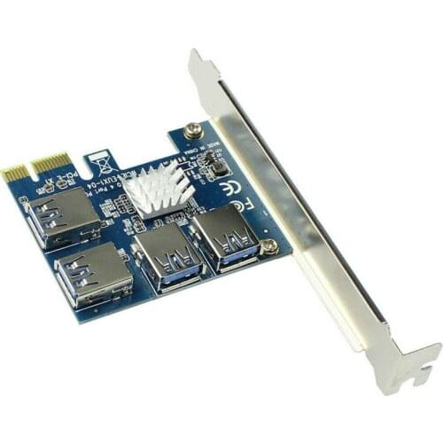 PCI-E To USB Adapter 4-port PCI-E X1 To USB 3.0 Riser Card Extender Board Mining Accessory