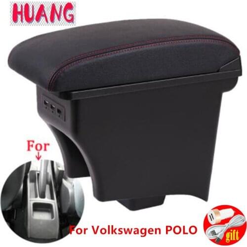 For Volkswagen POLO Armrest 2010-2018 new For VW POLO Mk5 6R Vento Car Armrest box Center Storage box Car accessories Retrofit