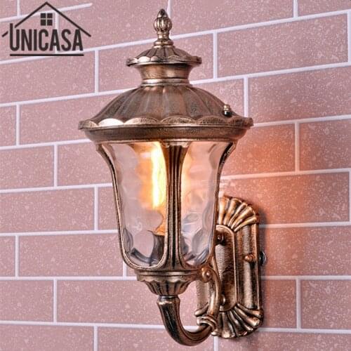 Garden Outdoor Wall Lamp Vintage Glass Antique Aluminum Industrial European style landscape Lighting Modern waterproof Lights