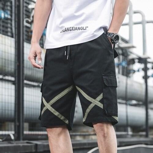 2021 Gym Casual Pants Summer Shorts Men Pack Crossed Double Stripe Sweatshorts Headband Style Fitness Movement Extra Large Size