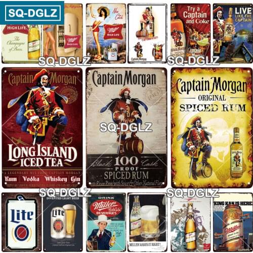 [SQ-DGLZ] Vintage Famous Beer Bar Metal Sign Alcohol Plaque Tin Sign Plate Wall Decor For Home Decorate Club Drink Art Poster
