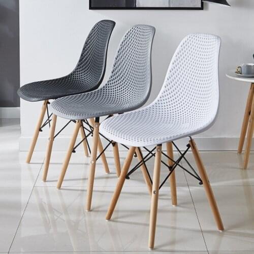 Louis Fasion New Eames Chair Modern Simple Hollow Out Breathable Back Plastic Chair Living Room Office Chair Dining Chair